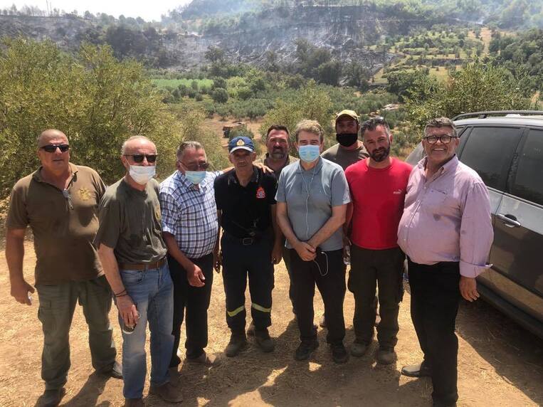 Δυναμικό παρών έδωσαν η Γ΄ΚΟΠ και οι Κυνηγετικοί Σύλλογοι της Ηλείας στην καταστροφική δασική πυρκαγιά στην Αρχαία Ολυμπία