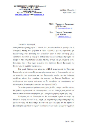 Επιστολή της Κυνηγετικής Συνομοσπονδίας Ελλάδας προς τον Υφυπουργό Εσωτερικών κο Σπανάκη